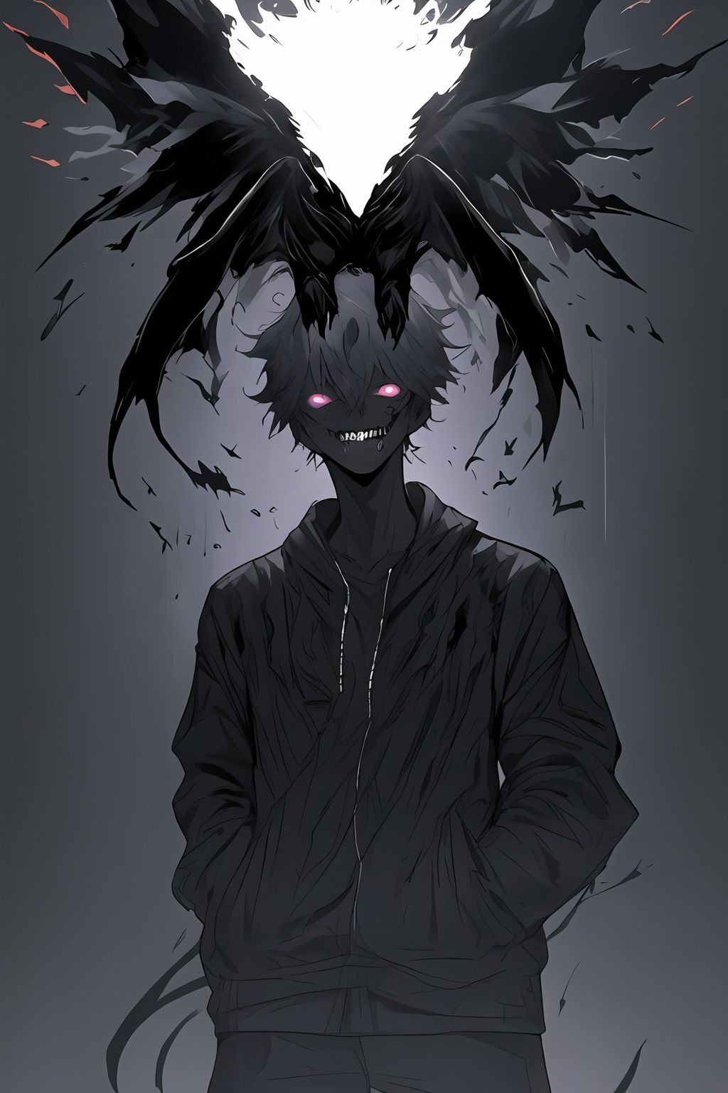 <lora:graffiti-halloween_v1:0.55>,1boy,graffiti,demonic looking,