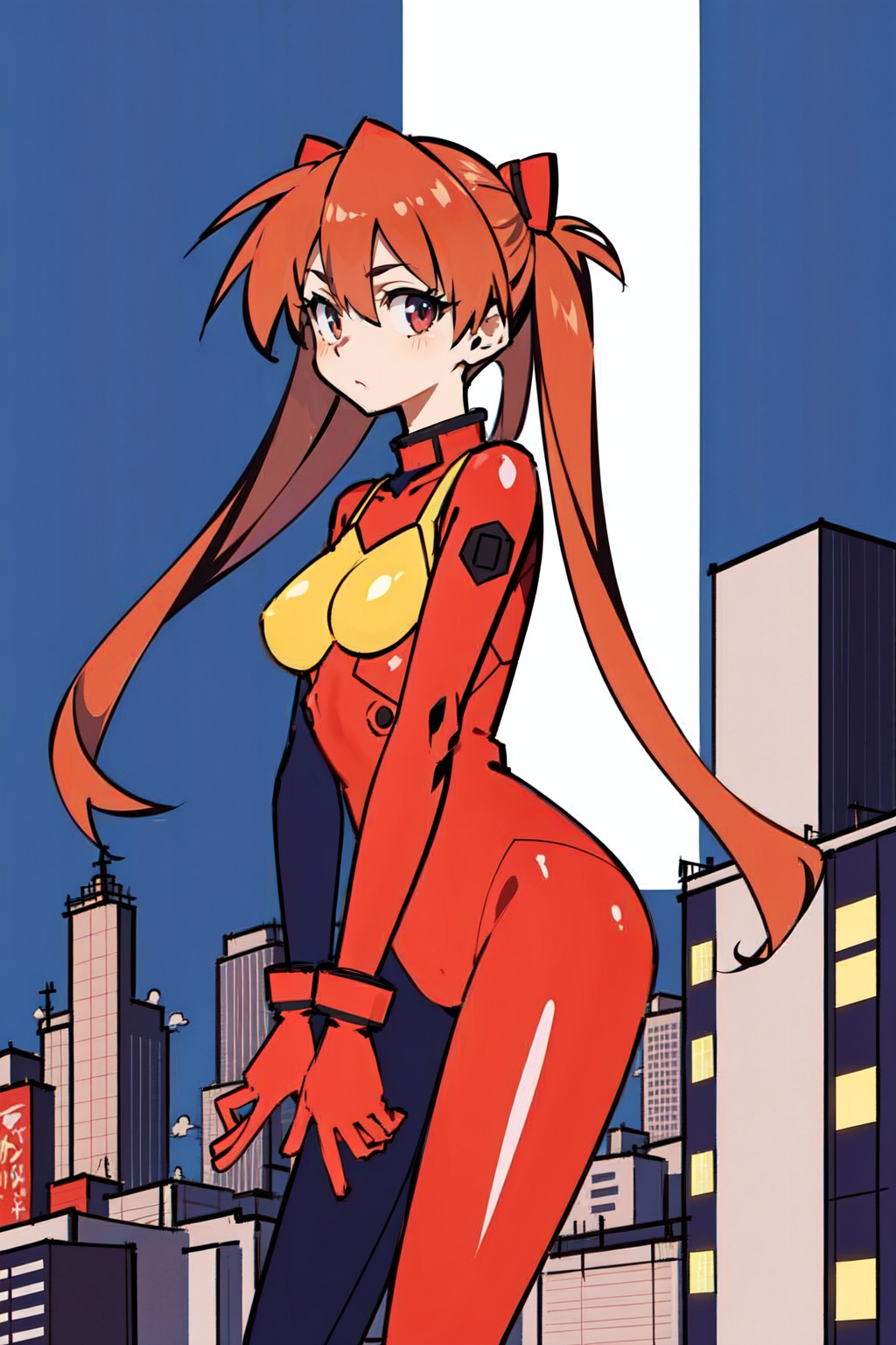 1girl,  asuka_langley_souryuu,  plugsuit on Tensor.Art