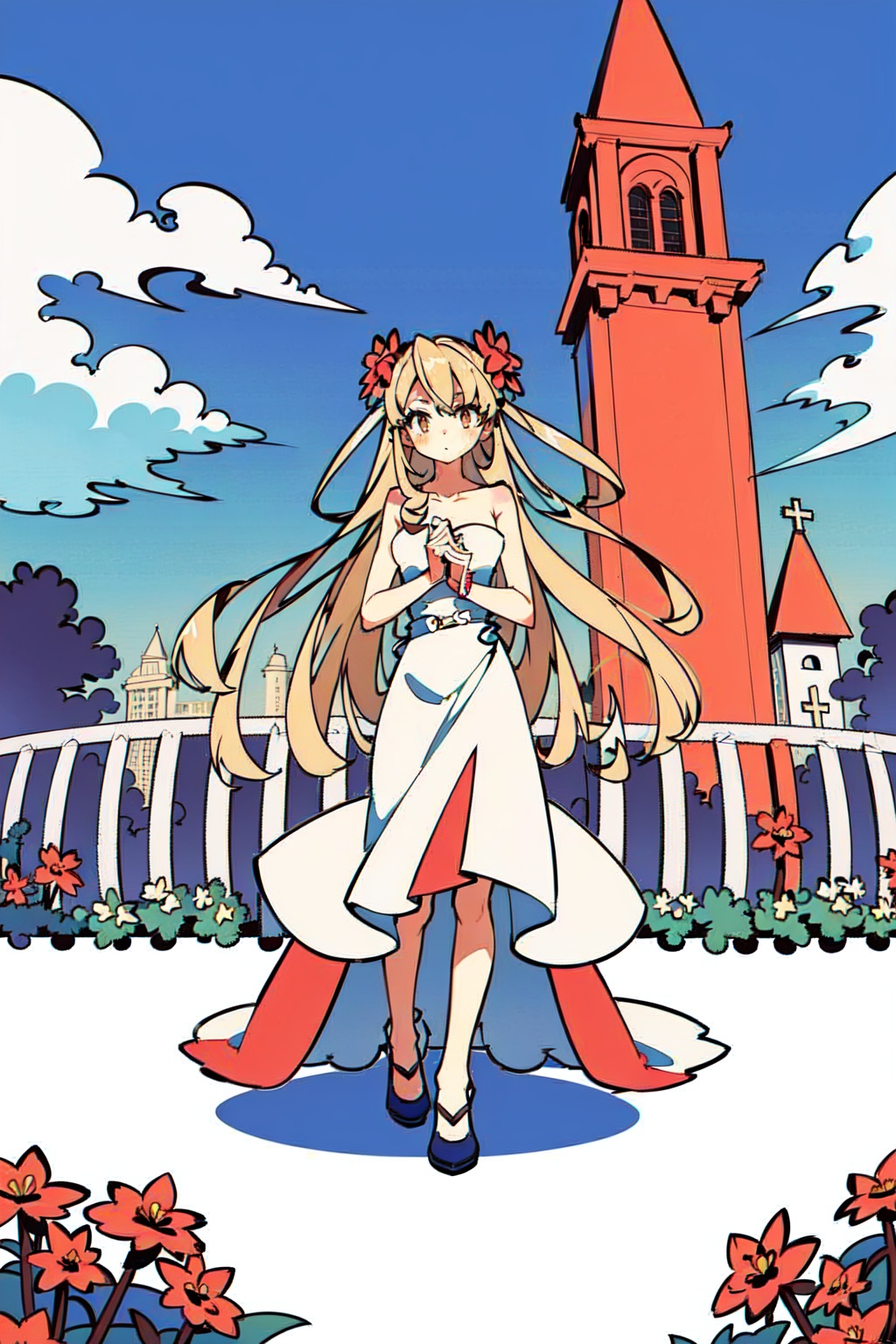 1girl,  very long hair,  wedding on Tensor.Art