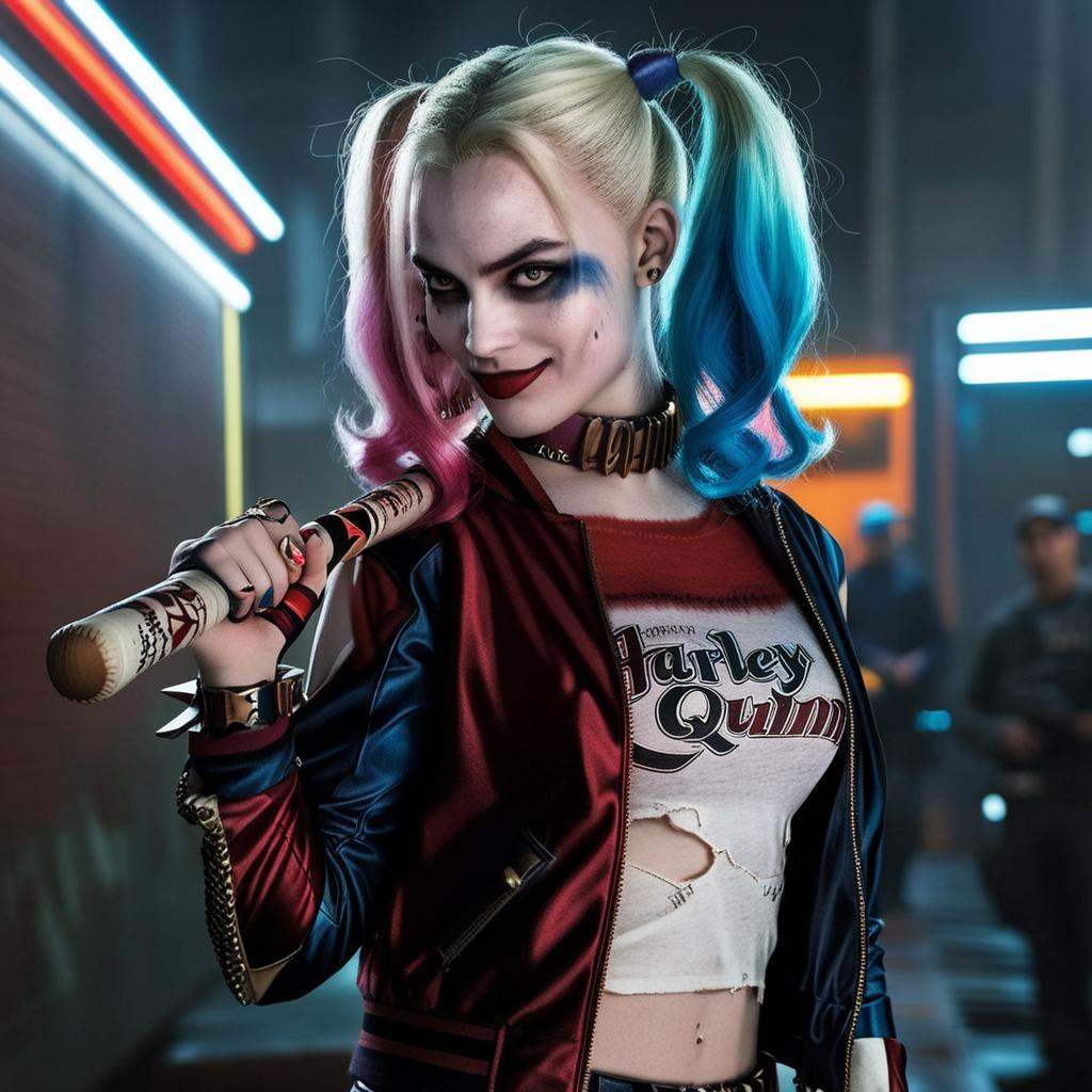 HarleyQuinn1024,  full body,  baseball bat on Tensor.Art