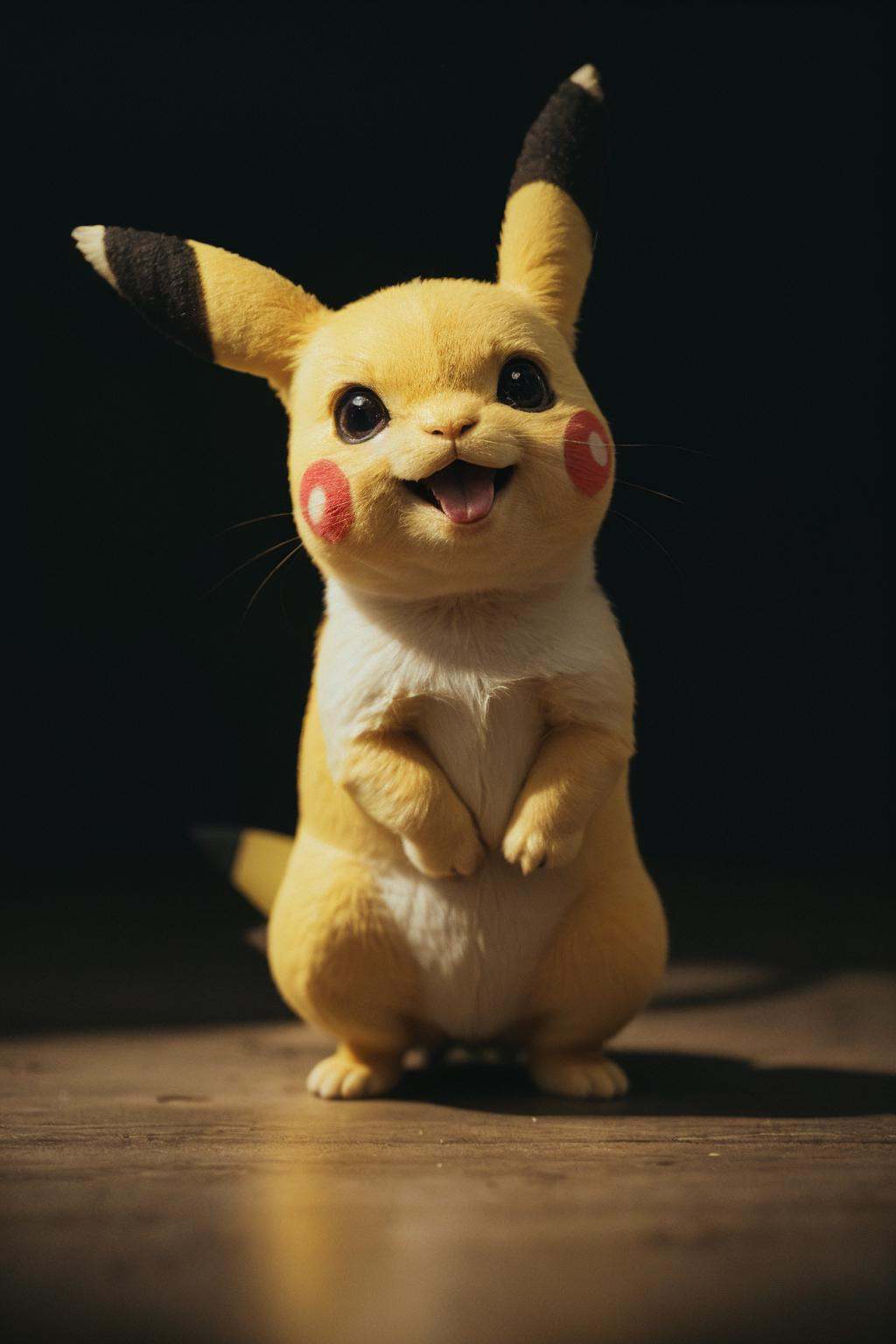Photography,  full body BREAK of real life pikachu BREAK portrait,  symmetrical on Tensor.Art