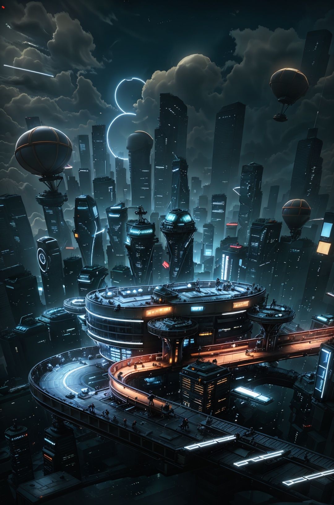 masterpiece,best quality,c4dchangjing\(c4d\),it's getting dark,night,No people,landscape,sky,architecture,(clouds:0.4),city,skyscraper,cityscape,outdoors,sky,blue sky,skyline,science fiction,lens halo,English words,sunlight,Ferris wheel,reflection,sun,tower,airplane,<lora:c4dchangjing-000010:0.55>,cyberpunk,film texture,strong contrast,film poster texture,starry_sky,