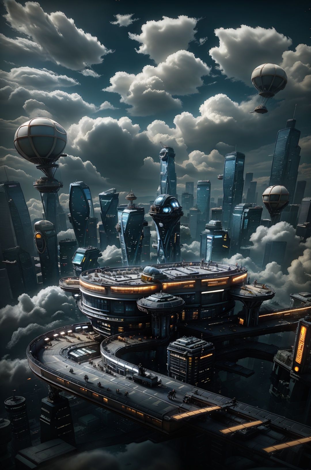 masterpiece,best quality,c4dchangjing\(c4d\),it's getting dark,night,No people,landscape,sky,architecture,(clouds:0.8),city,skyscraper,cityscape,outdoors,sky,blue sky,skyline,science fiction,lens halo,English words,sunlight,Ferris wheel,reflection,sun,tower,airplane,<lora:c4dchangjing-000010:0.55>,cyberpunk,film texture,strong contrast,