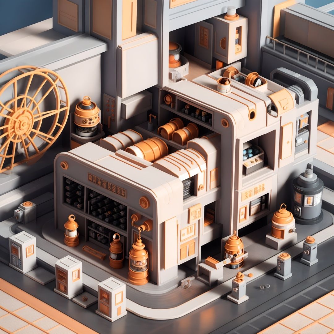 masterpiece,best quality,c4dchangjing\(c4d\), box, multiple boys, sign, scenery, orange background, black hair, lantern, food, no humans, gradient, lamp, gradient background, cardboard box, hat, from above, trash can, paper lantern, ladder, table, sitting, multiple girls, stairs, short hair, daruma doll, shop, bottle, jar, bowl, can, television, computer, cup, simple background, solo, english text, cat, mouse \(computer\), orange theme, smile, keyboard \(computer\), weapon,<lora:c4dchangjing-000010:0.55>,