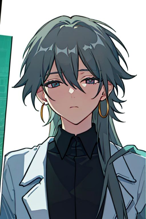 (masterpiece:1.3),(the best quality:1.2),(super fine illustrations:1.2),(Masterpiece),high quality,high detail,(white background:1.2),looking at viewer,(SOLO:1.4),outline,simple background,<lora:苏-医生:0.8>,1boy,belt,black footwear,black hair,black pants,black shirt,building,(((closed eyes))),earrings,glowstick,hair between eyes,hair ornament,hair stick,jacket,jewelry,long hair,male focus,pants,shirt,