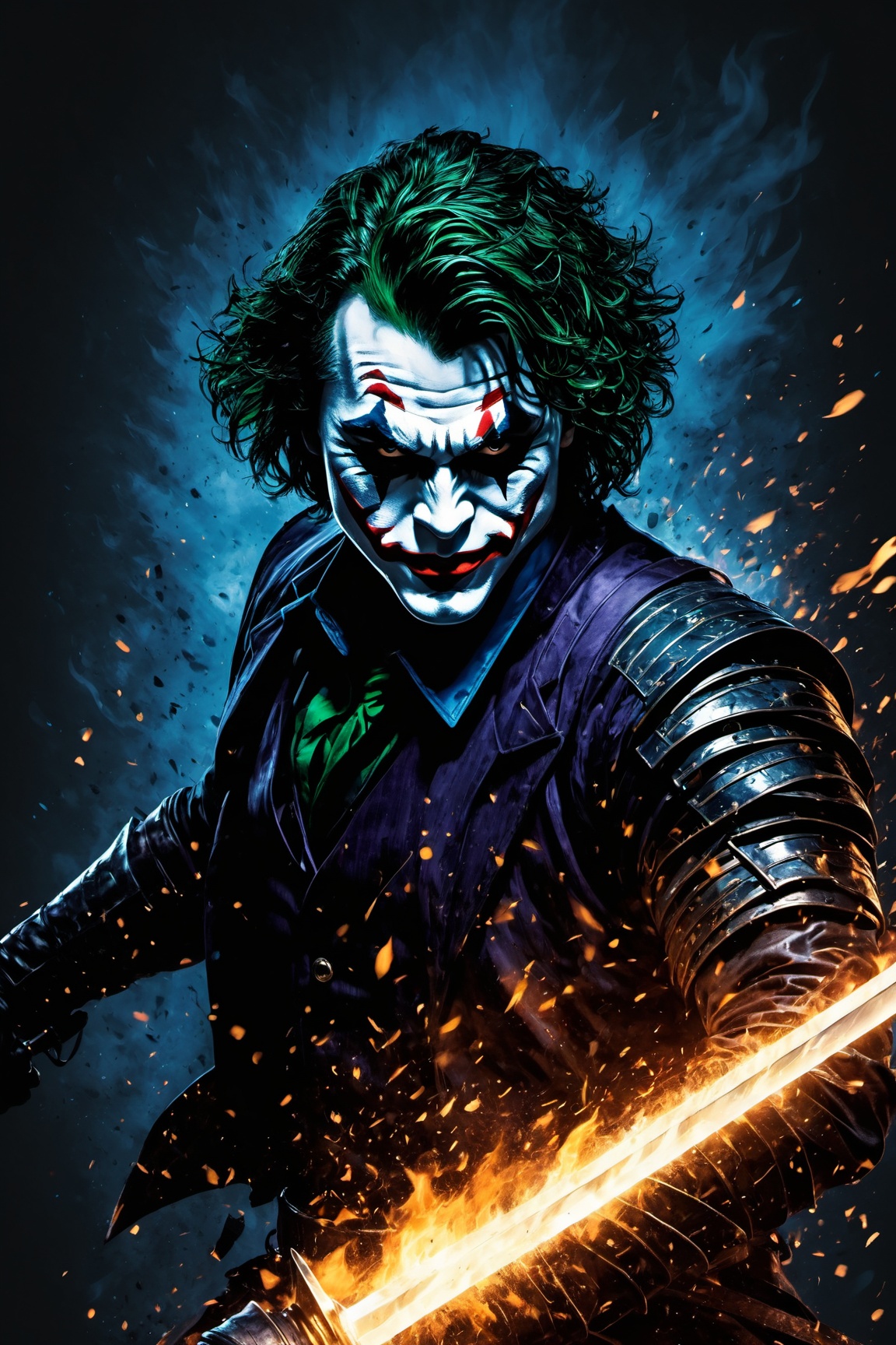 create art for a mug with a joker based on the film Dark Knights,  with phrases,  graphic design a mug on Tensor.Art