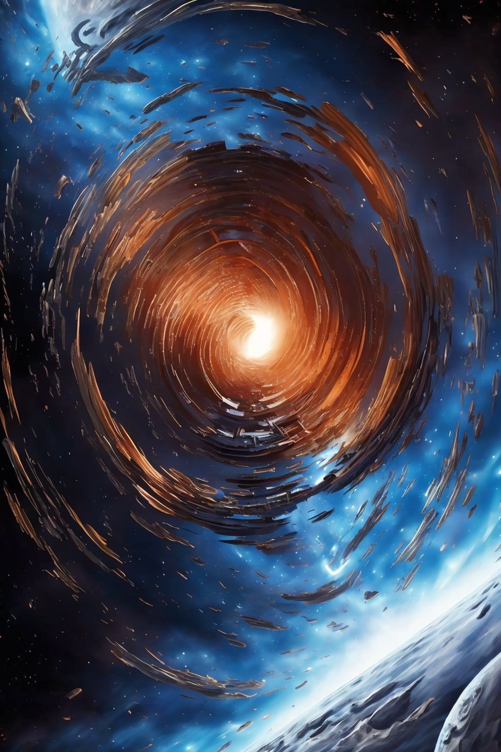 Best quality, 8k, space, universe, vortex, tilt lens