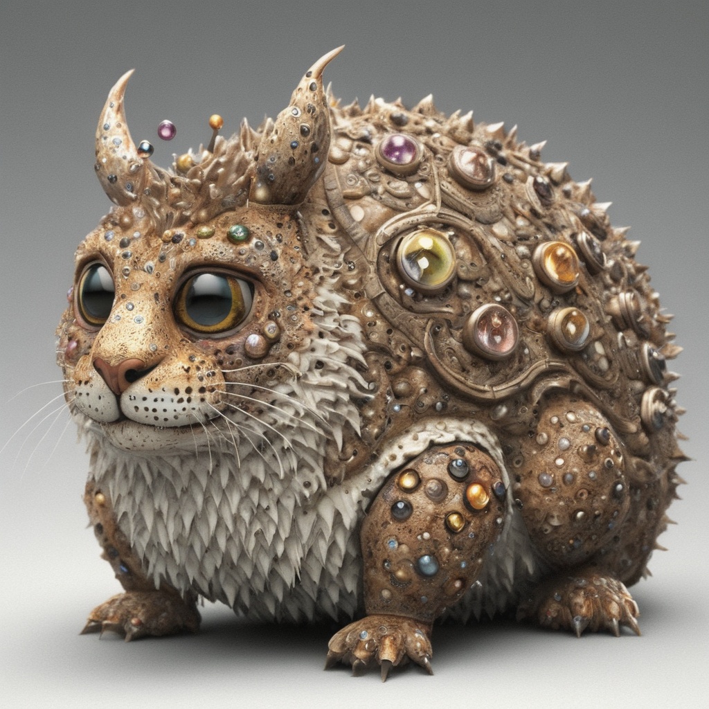Speckled funny fluffy bug-eyed leopard slug,  smiling,  detailed eyes on Tensor.Art