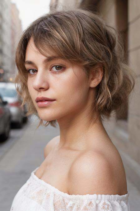street fashion photographya photo of a 30 yo woman with unstyled hair on Tensor.Art