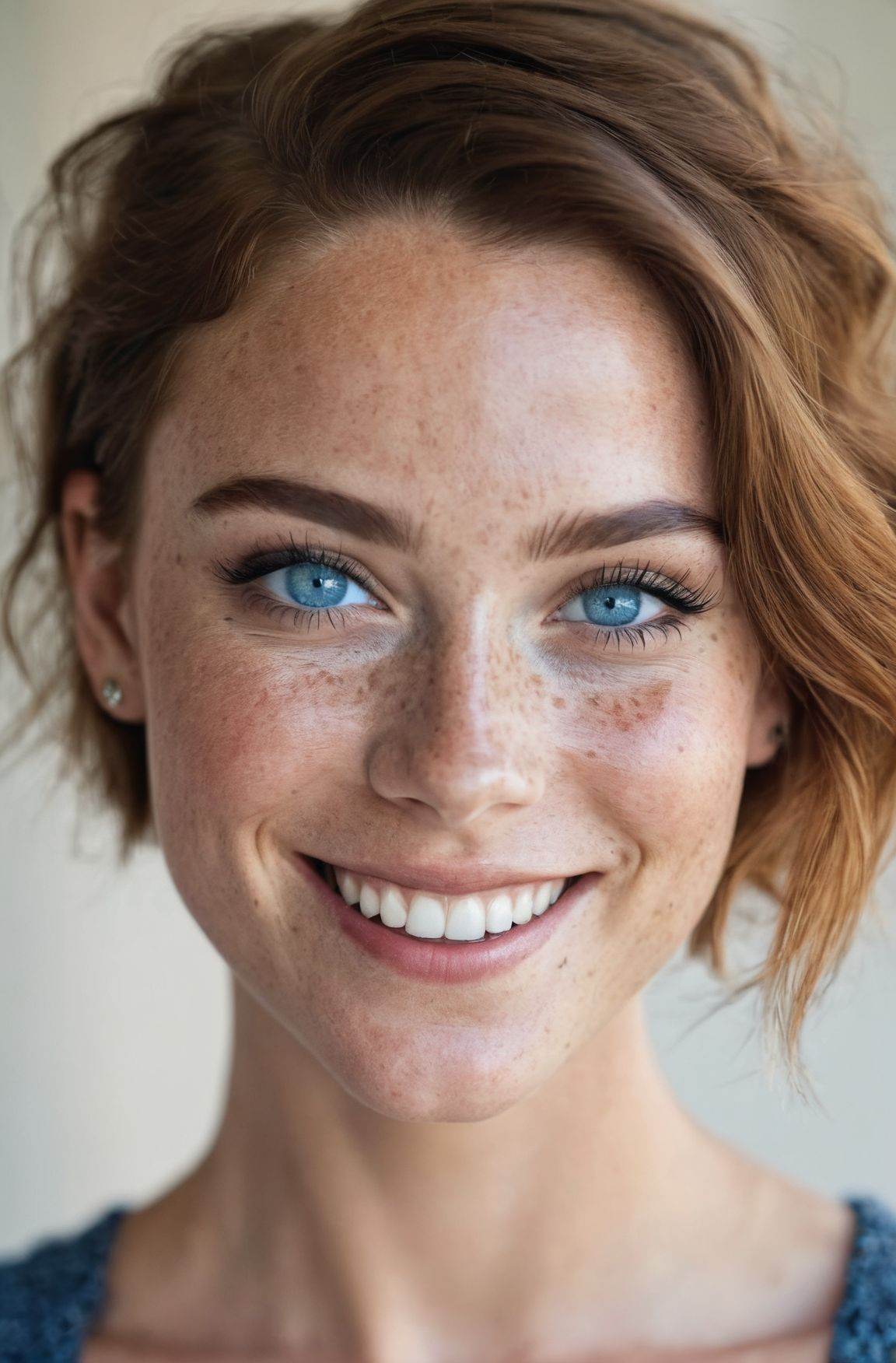 beautiful lady,  (freckles),  big smile on Tensor.Art