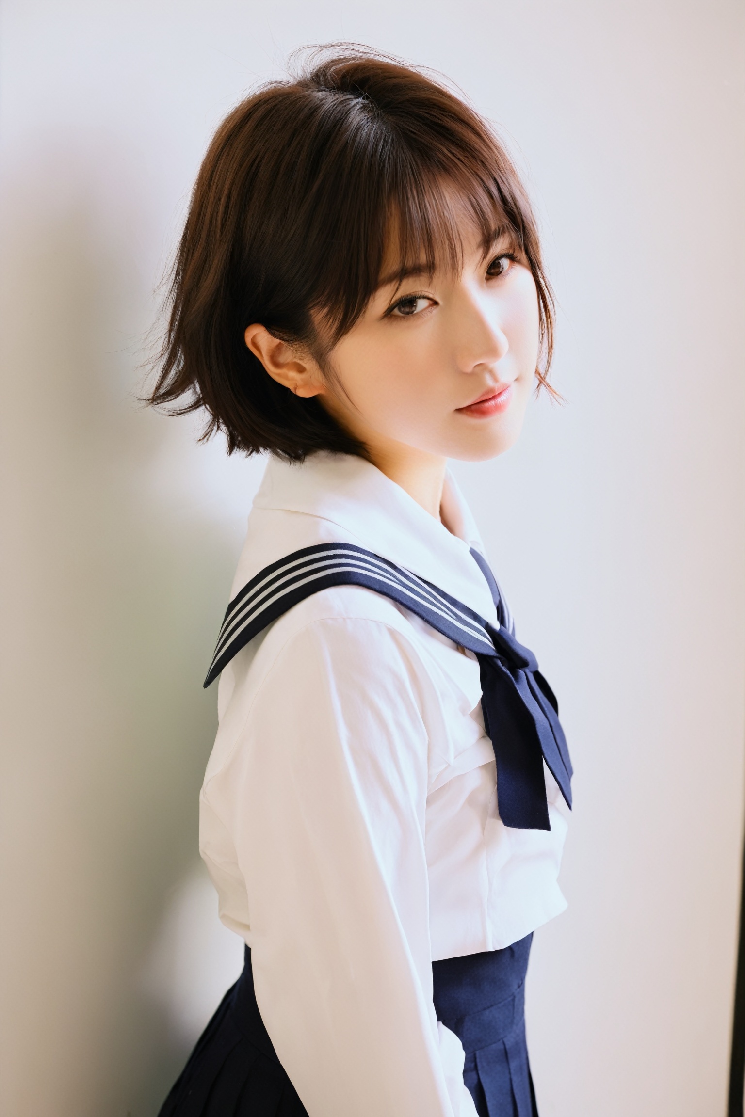 (1girl),  standing,  fluffy short hair on Tensor.Art
