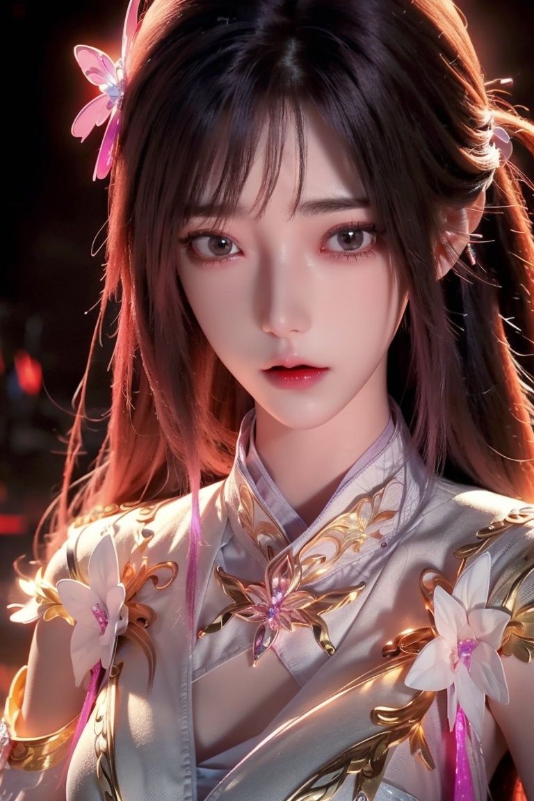  (aerial view,view of city),1girl flying in air,beautiful cute crystal girl in 26 years old, wearing crystal wear, the crystal is evil, black and pink and red glowing crystal, crystal pink hair, the power is every wear, she is evil but cute, the crystal is evil and glowing black and pink and red colors, detailed evil eyes,she has a serious expression and her lips are closed glowing crystal wear, (incredible details, cinematic ultra wide angle, depth of failed, hyper detailed, insane details, hyper realistic, high resolution, cinematic lighting, soft lighting, incredible quality, dynamic shot,,Hair with scenery,baiyueguangya,huliya,glint sparkle,1 girl,yunxi
