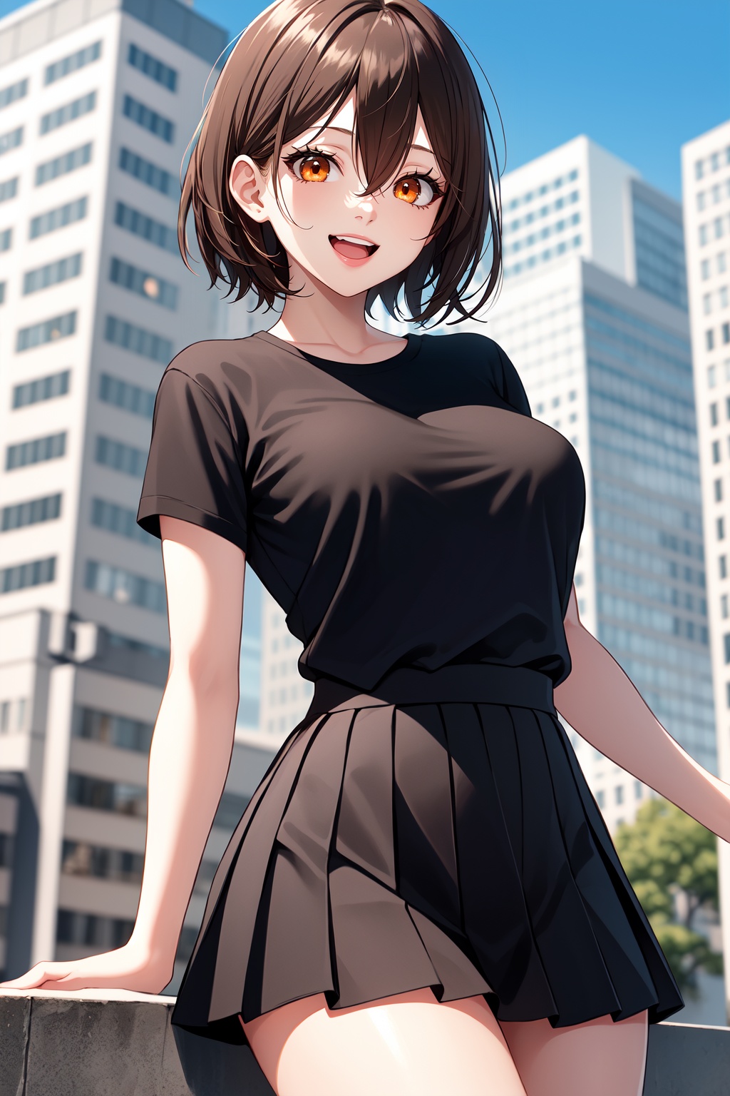 1girl,  solo,  brown hair on Tensor.Art