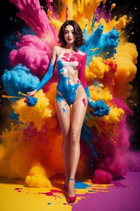 masterpiece,best quality,ultra-detailed,1girl,colorful,full body,paint splatter,<lora:md2034-000005:0.4>,