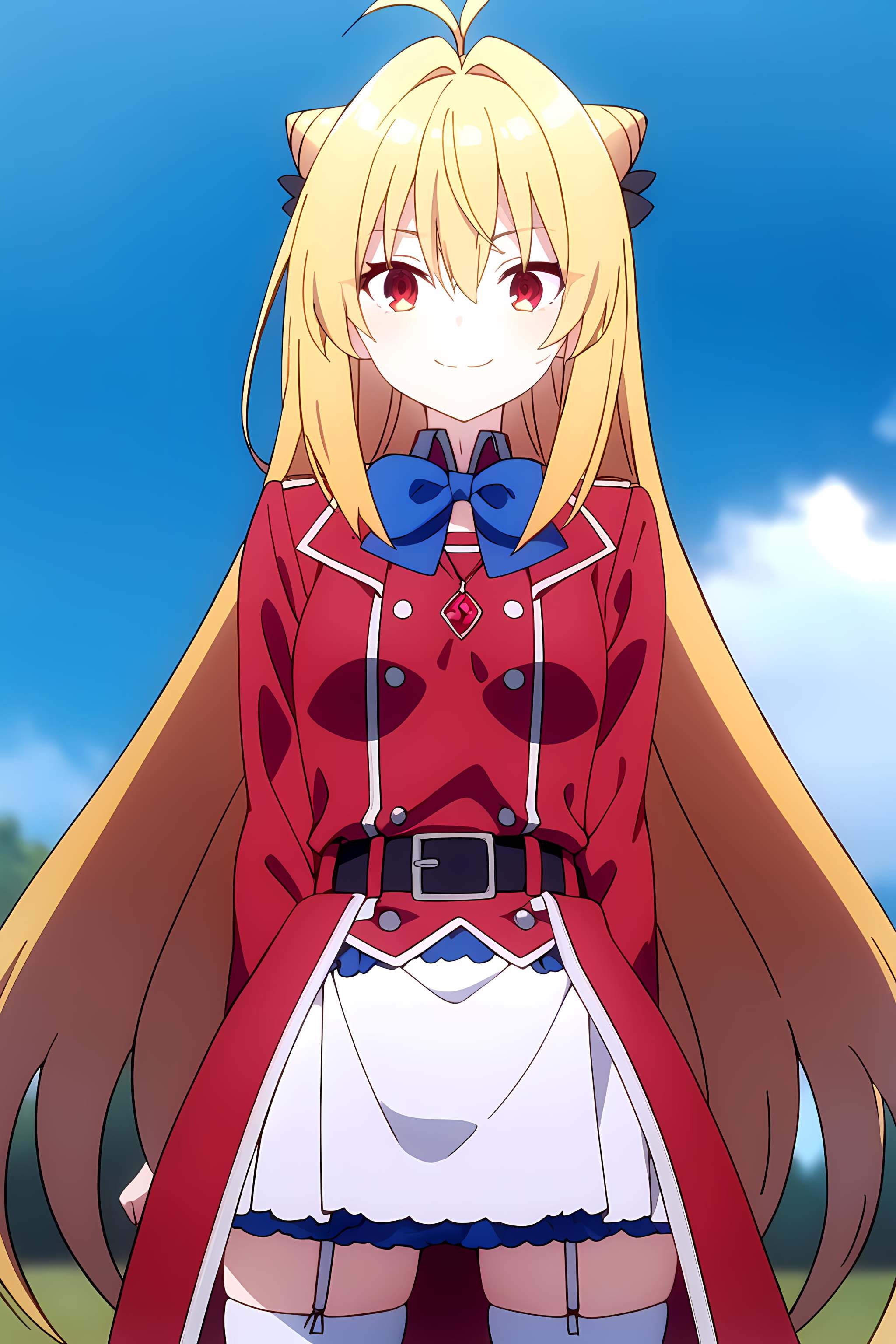 long hair,  skirt,  blonde hair on Tensor.Art