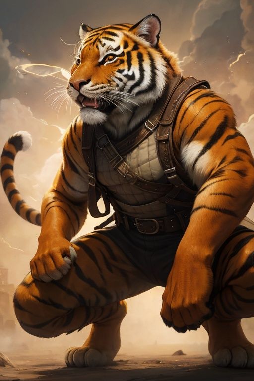 absurdres,1boy,solo,*****,incredibly absurdres,reality,full_shot,<lora:tiger:0.4>,tiger,