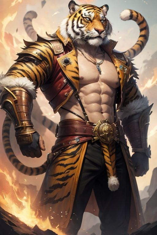 absurdres,1boy,solo,*****,incredibly absurdres,reality,full_shot,<lora:tiger:0.4>,tiger,