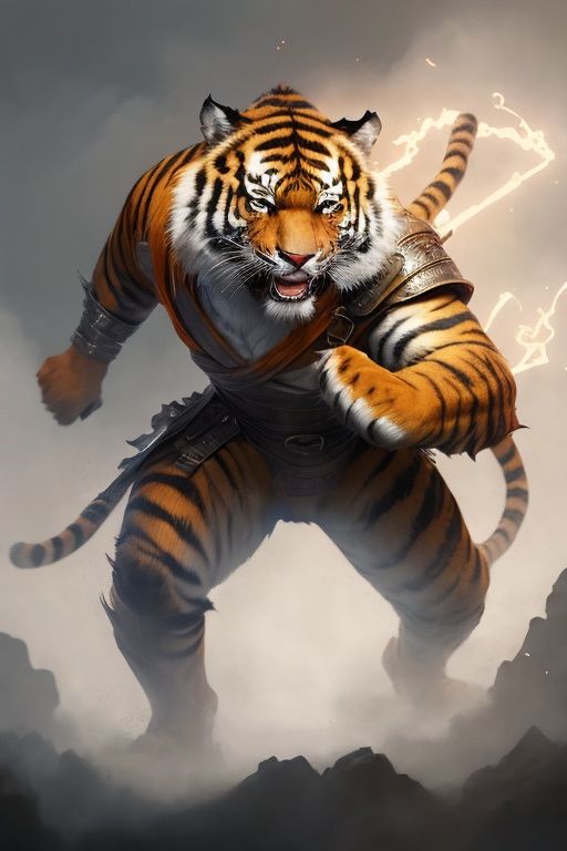 absurdres,1boy,solo,*****,incredibly absurdres,reality,full_shot,<lora:tiger:0.8>,tiger,armor,armor,