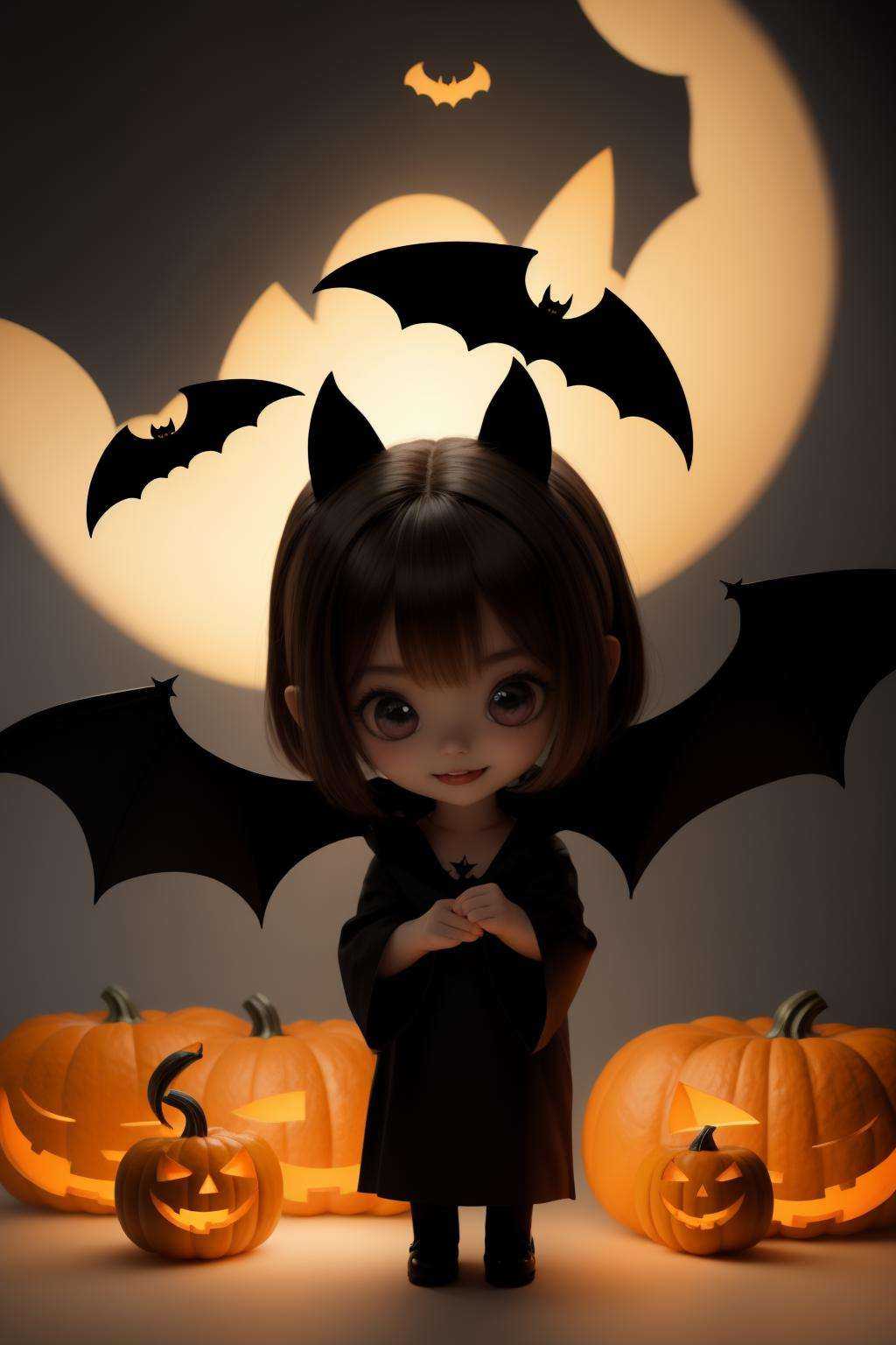 bat \(animal\),halloween,3D graphics,chibi,<lora:MIAOKA_WSJnangua_1.0-000002:0.8>,1girl,