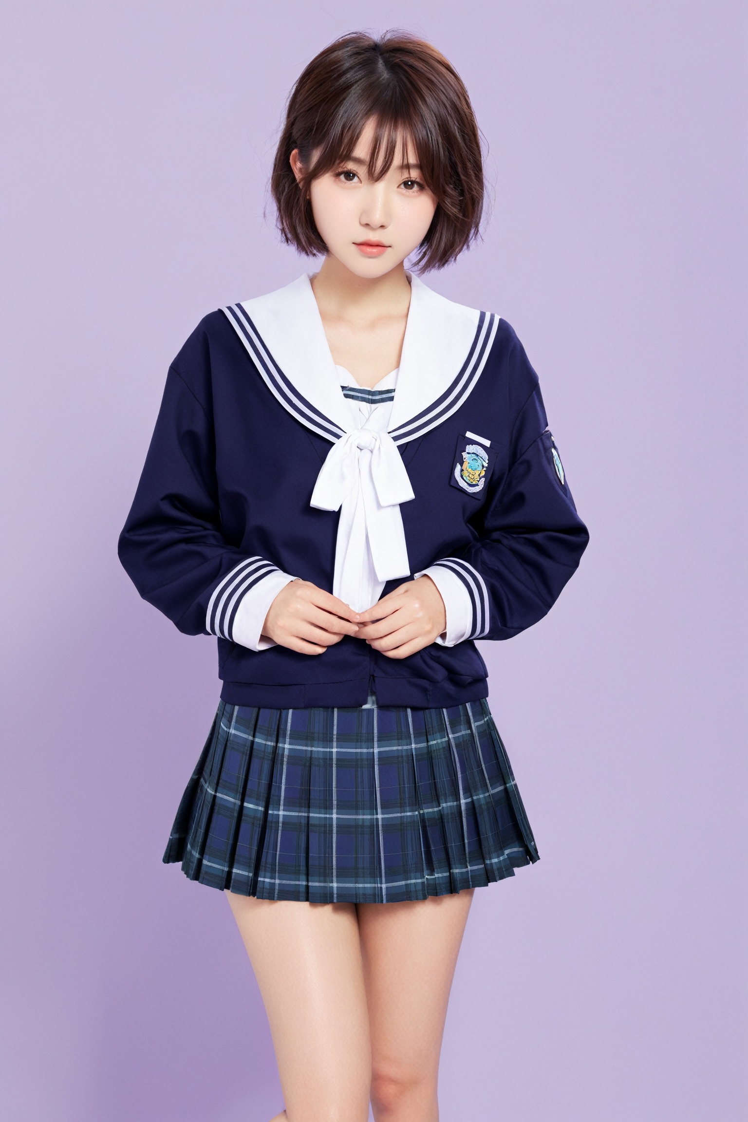 (1girl),  standing,  fluffy short hair on Tensor.Art