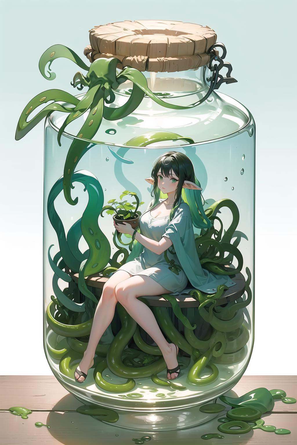 (Masterpiece,  best_quality),  [(a huge empty glass container in jar shape) : (a huge empty glass container in jar shape w...