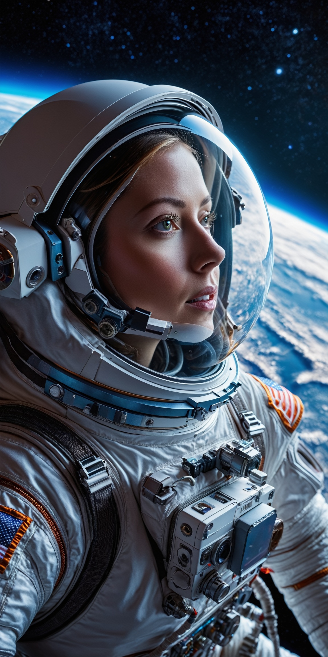 ultra-detailed,  female astronaut,  futuristic spacesuit on Tensor.Art