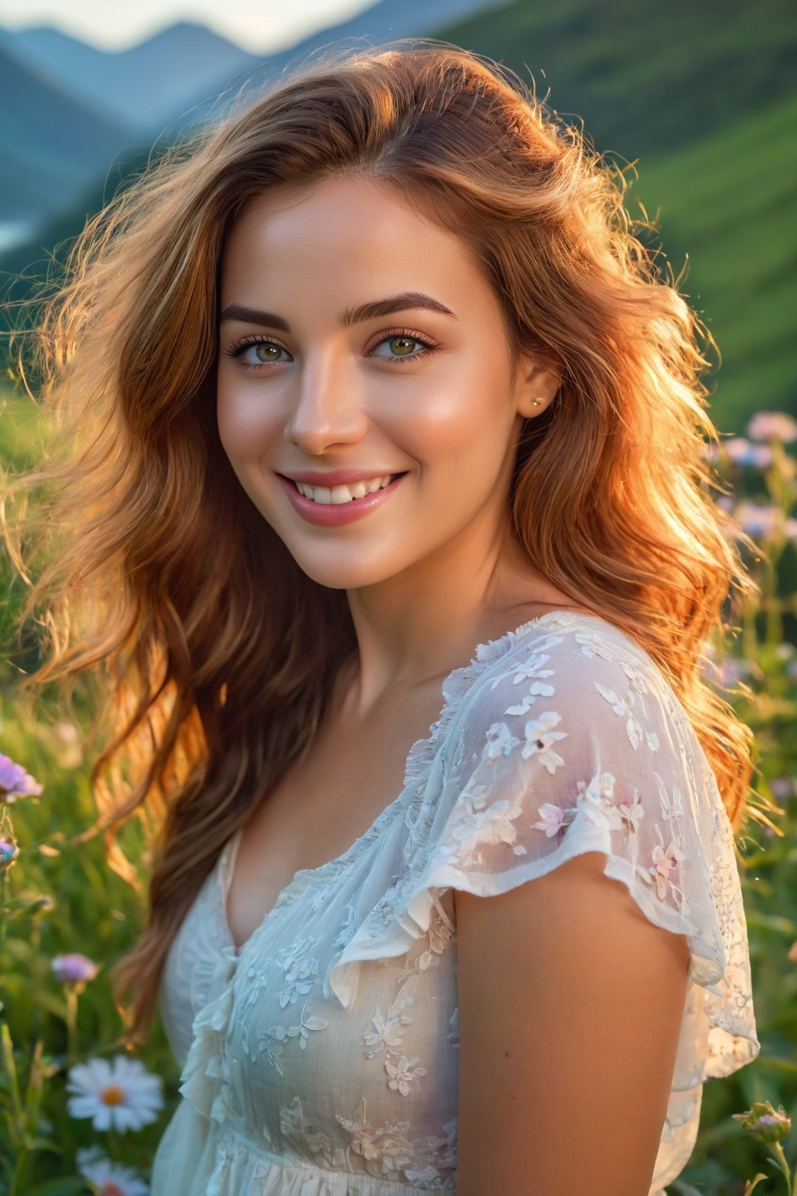 photorealistic,  ultra-detailed,  vibrant photography of a woman in nature on Tensor.Art