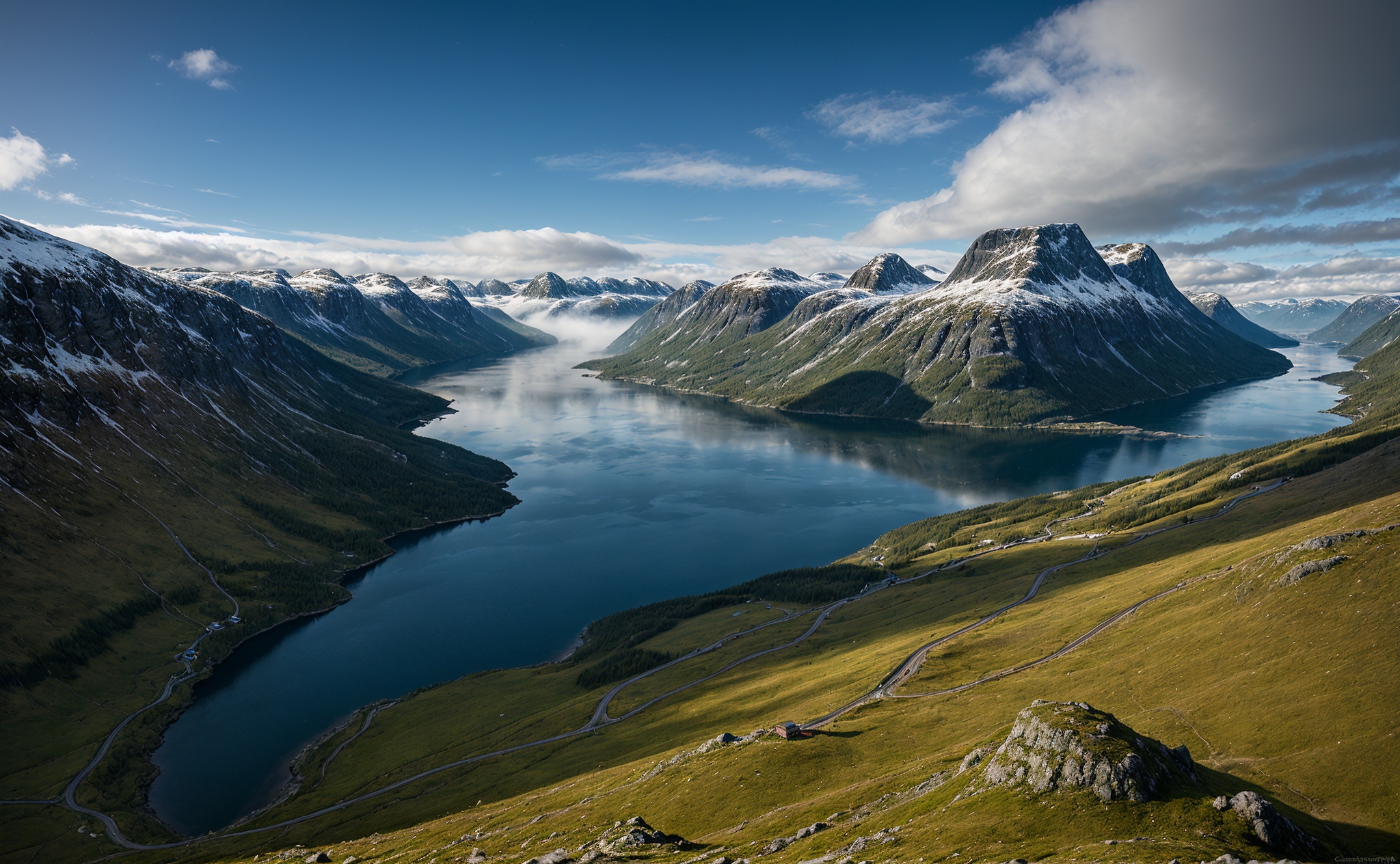 epic unbeatable masterpiece,  dslr professional photography award winner ,  between the impressive norway mountains on Ten...