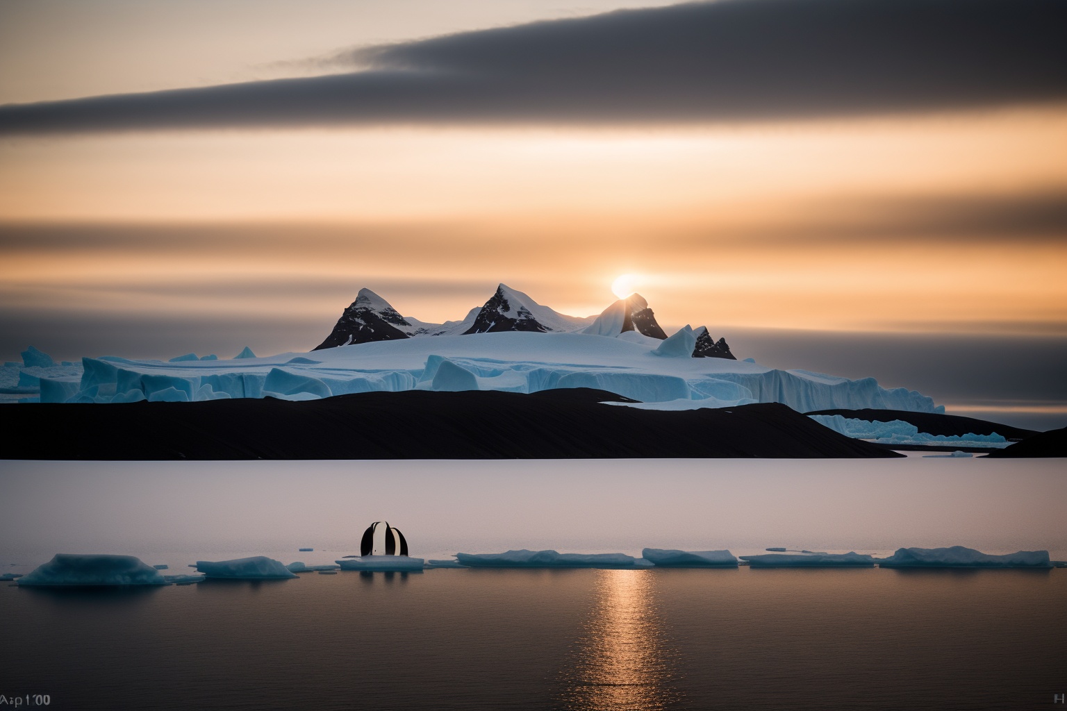 RAW photo,  Antartica,  Towering Icebergs on Tensor.Art