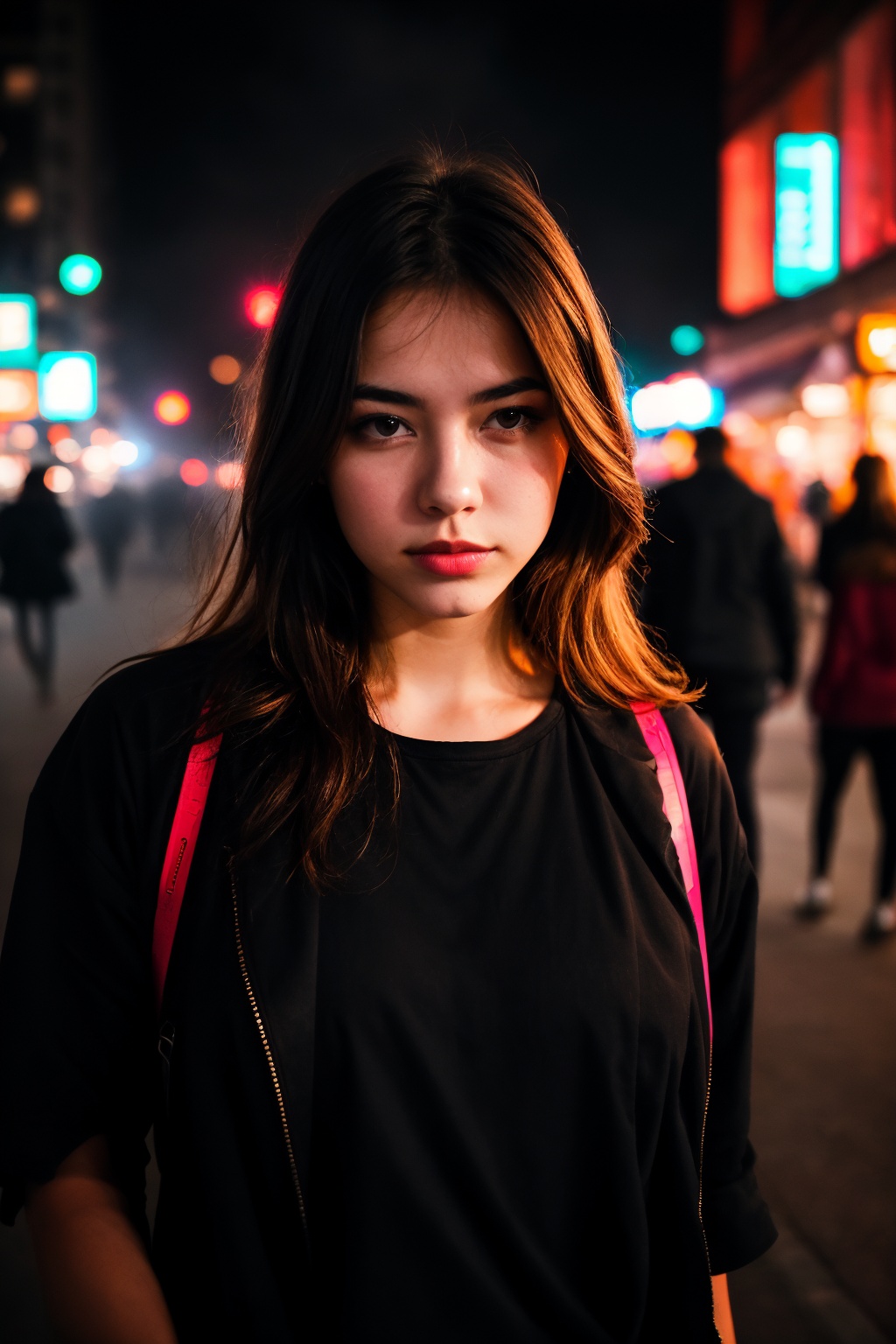 city street,  neon,  fog on Tensor.Art