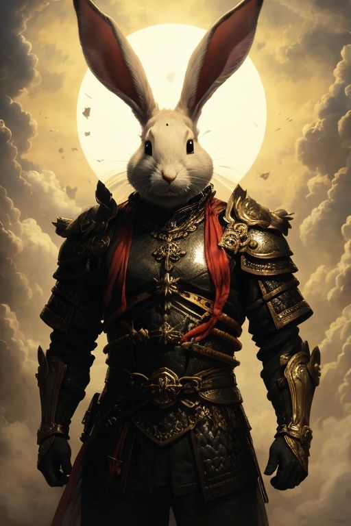absurdres,1boy,solo,*****,incredibly absurdres,reality,upper_body,<lora:rabbit:0.8>,rabbit,armor,the sun is shining brightly,
