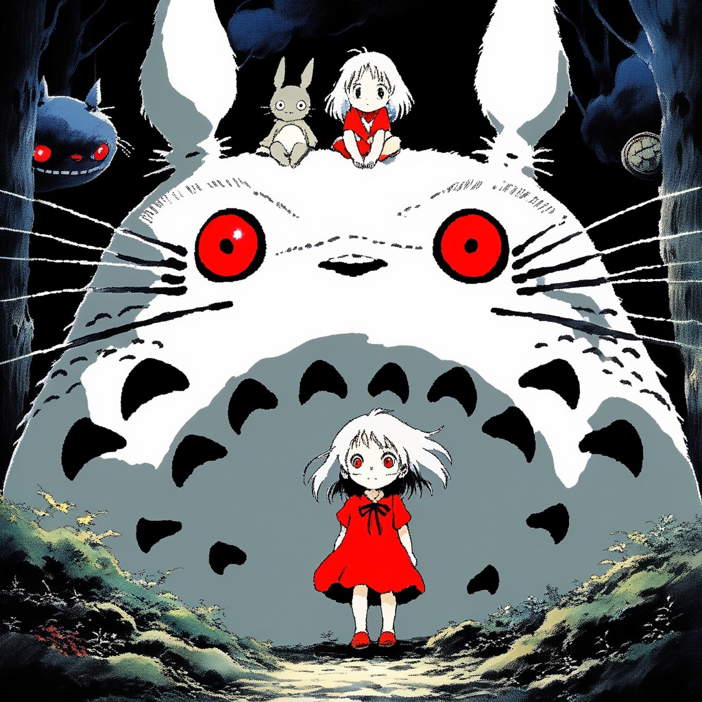 ghibli ,  horror style ,  sketch on Tensor.Art