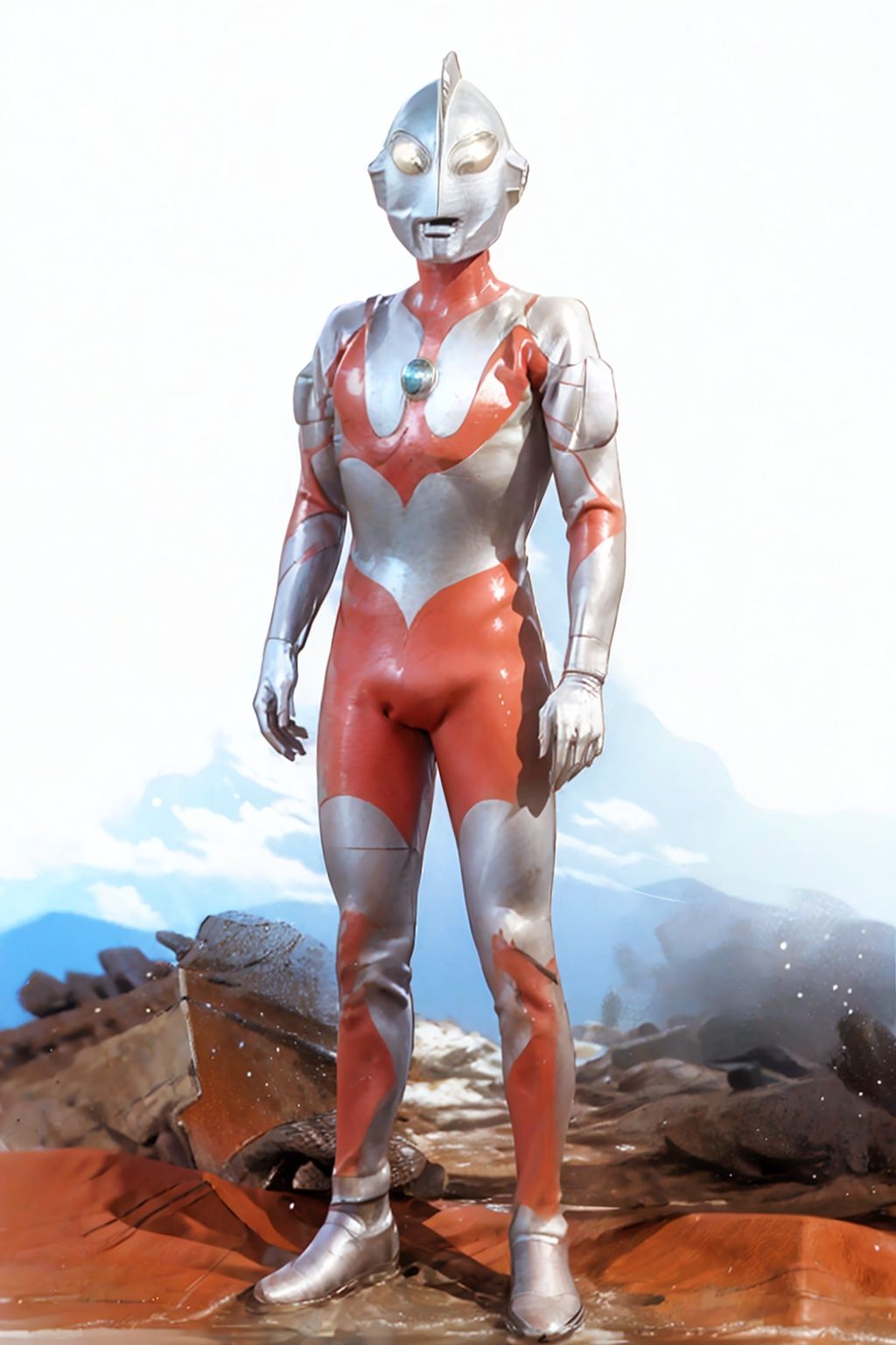 (masterpiece:1.3), (the best quality:1.2), (super fine illustrations:1.2), (Masterpiece), high quality, high detail,((white background:1.2)), looking at viewer, (SOLO:1.4),outline,,simple background,white bodysuit,white gloves,legwear,gloves,boots,logo,cover,mask,plugsuit,gem,bodysuit,red pattern on body,white tight-fitting,white footwear,helmet,leather suit,ultraman,latex