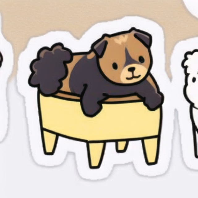dog,  rsticker,  white backgound on Tensor.Art
