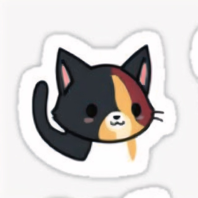 cat,  rsticker,  white backgound on Tensor.Art