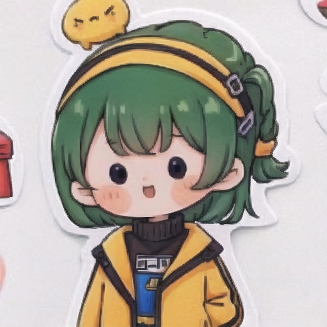 girl,  rsticker,  white backgound on Tensor.Art