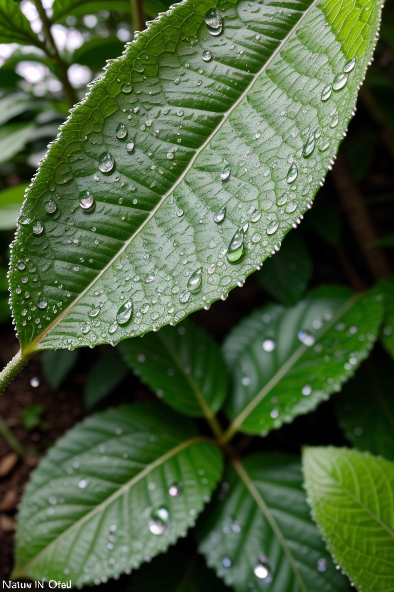 raw photo,  leaf,  water droplets by Shopon_skp on Tensor.Art