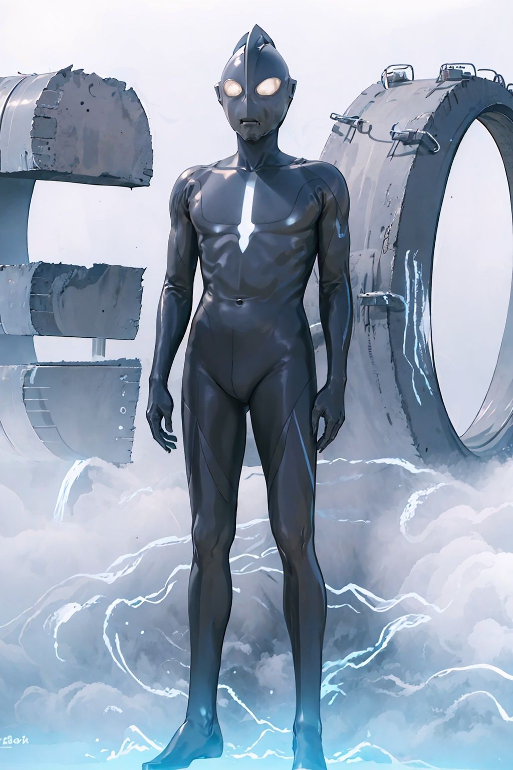 (masterpiece:1.3), (the best quality:1.2), (super fine illustrations:1.2), (Masterpiece), high quality, high detail,((white background:1.2)), looking at viewer, (SOLO:1.4),outline,,simple background,white bodysuit,silver bodysuit,silver gloves,legwear,gloves,boots,logo,cover,mask,plugsuit,bodysuit,grey pattern on body,silver tight-fitting,silver footwear,helmet,leather suit,ultraman,latex,
