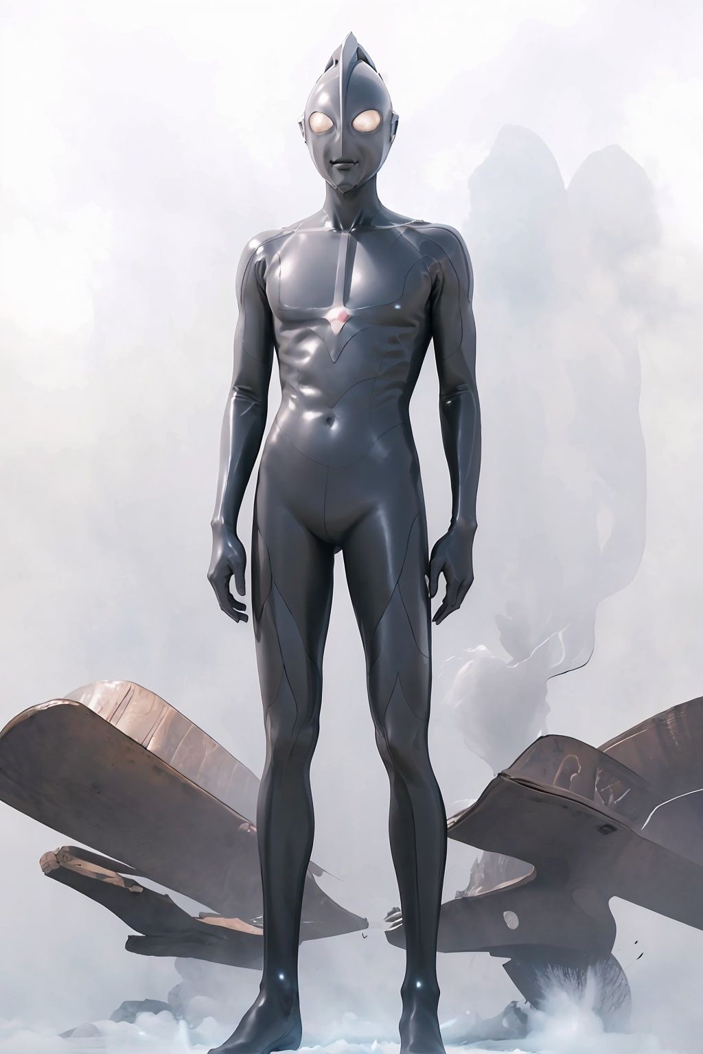 (masterpiece:1.3), (the best quality:1.2), (super fine illustrations:1.2), (Masterpiece), high quality, high detail,((white background:1.2)), looking at viewer, (SOLO:1.4),outline,,simple background,white bodysuit,silver bodysuit,silver gloves,legwear,gloves,boots,logo,cover,mask,plugsuit,bodysuit,grey pattern on body,silver tight-fitting,silver footwear,helmet,leather suit,ultraman,latex,