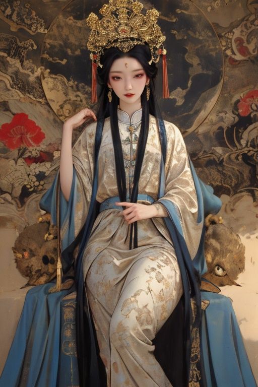 masterpiece,best quality,8K,HDR,exquisite details,1girl,<lora:Chinese Gongbi painting-000009:0.5>,1 girl,Rock grain feel style,rockiness,High saturation color,Ink painting style,Chinese Gongbi painting style,Chinese rock painting,