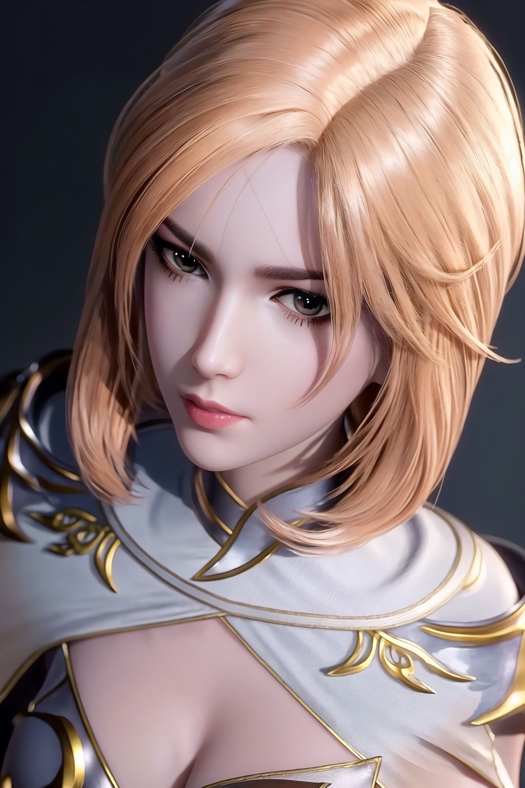 (8k, RAW photo, best quality, masterpiece:1.2),(realistic, photo-realistic:1.3), ultra-detailed, extremely detailed cg 8k wallpaper,(crystalstexture skin:1.2), (extremely delicate and beautiful),1girl, solo, high_heels, blonde_hair, long_hair, lips, makeup,photo_\(medium\), (full shot), (medium_breasts:1.3,cleavage:1.3), looking at viewer, 