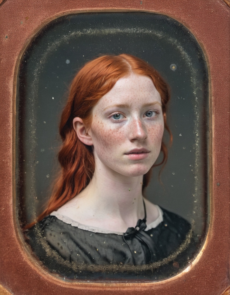 RAW photo of a woman,  she is beautiful with red hair,  freckles and pale skin on Tensor.Art