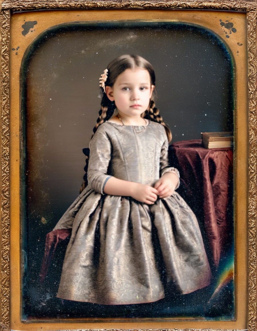 photo of a little girl,  full body,  wearing an antique dress on Tensor.Art