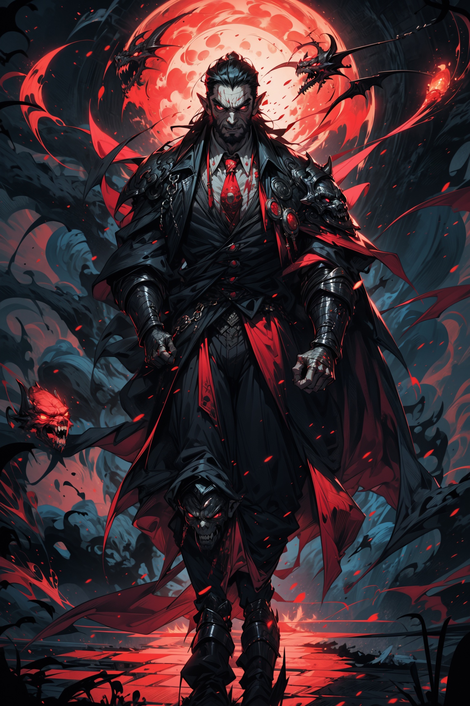 One old man ,  dracula ,  vampire face on Tensor.Art