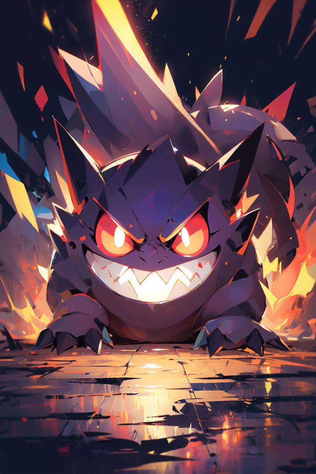 (masterpiece:1.2), best quality,PIXIV, Gengar,<lora:Gengar_20231030164316-000018:0.8>