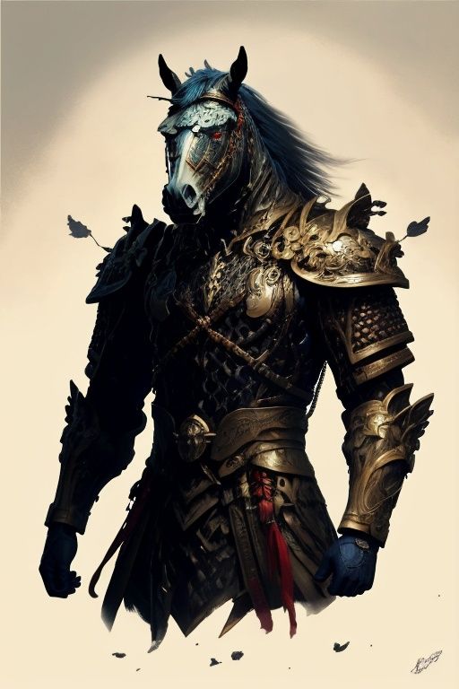 absurdres,1boy,solo,*****,incredibly absurdres,reality,<lora:horse:1>,horse,armor,bust,