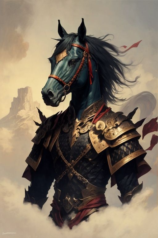 absurdres,solo,*****,incredibly absurdres,reality,upper_body,<lora:horse:0.85>,horse,armor,no reins,