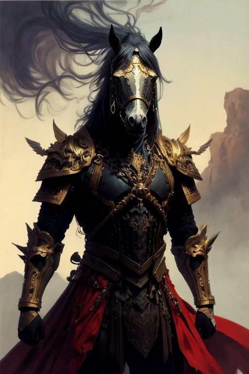 absurdres,solo,*****,incredibly absurdres,reality,<lora:horse:0.9>,horse,armor,no reins,