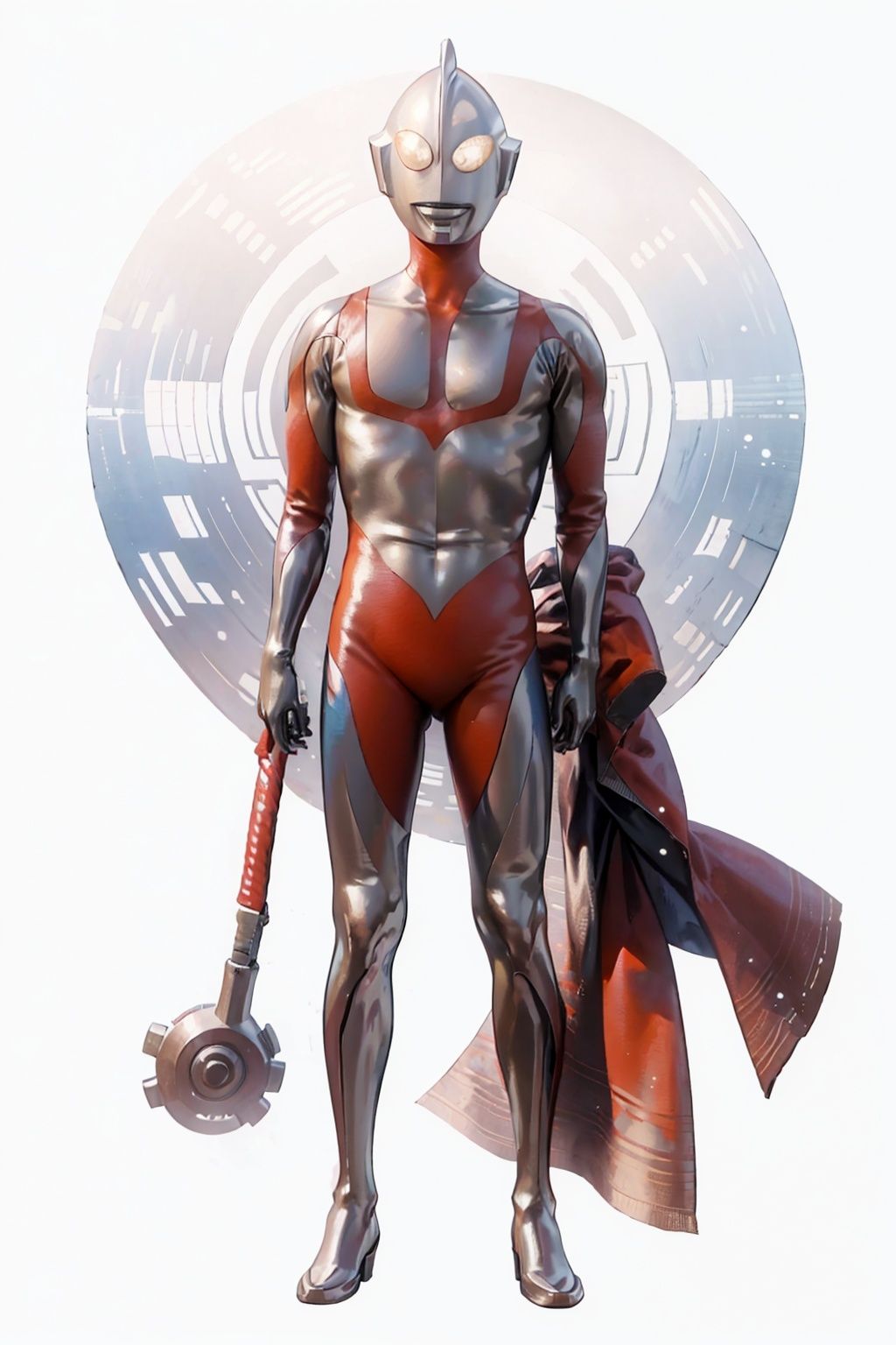 (masterpiece:1.3), (the best quality:1.2), (super fine illustrations:1.2), (Masterpiece), high quality, high detail,((white background:1.2)), looking at viewer, (SOLO:1.4),outline,,simple background,white bodysuit,white gloves,legwear,gloves,boots,logo,cover,mask,plugsuit,bodysuit,red pattern on body,white tight-fitting,white footwear,helmet,leather suit,ultraman,latex