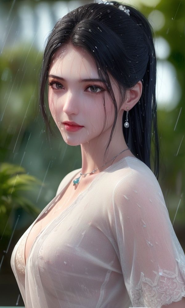 (,1girl, ,best quality, )<lora:DA_南宫夕儿-少年歌行:0.6>, ,ultra realistic 8k cg, flawless,  tamari \(flawless\), professional artwork, famous artwork, cinematic lighting, cinematic bloom, perfect face, beautiful face, fantasy, dreamlike, unreal, science fiction,  luxury, jewelry, diamond, pearl, gem, sapphire, ruby, emerald, intricate detail, delicate pattern, charming, alluring, seductive, erotic, enchanting, hair ornament, necklace, earrings, bracelet, armlet,halo,masterpiece, fantasy, realistic,science fiction,mole, ultra realistic 8k cg, ,tamari \(flawless\),  large breasts,cherry blossoms,wet clothes,lace, lace trim,   lace-trimmed legwear,(((Best quality, masterpiece, ultra high res, (photorealistic:1.4), raw photo, 1girl, wet clothes, rain, sweat, ,wet, )))   upper body, (),